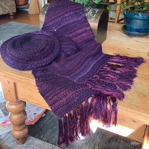 LAUREN/Ralph Lauren hand knit beret w/ scarf